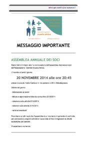 CONVOCAZIONE ASSEMBLEA DEI SOCI
